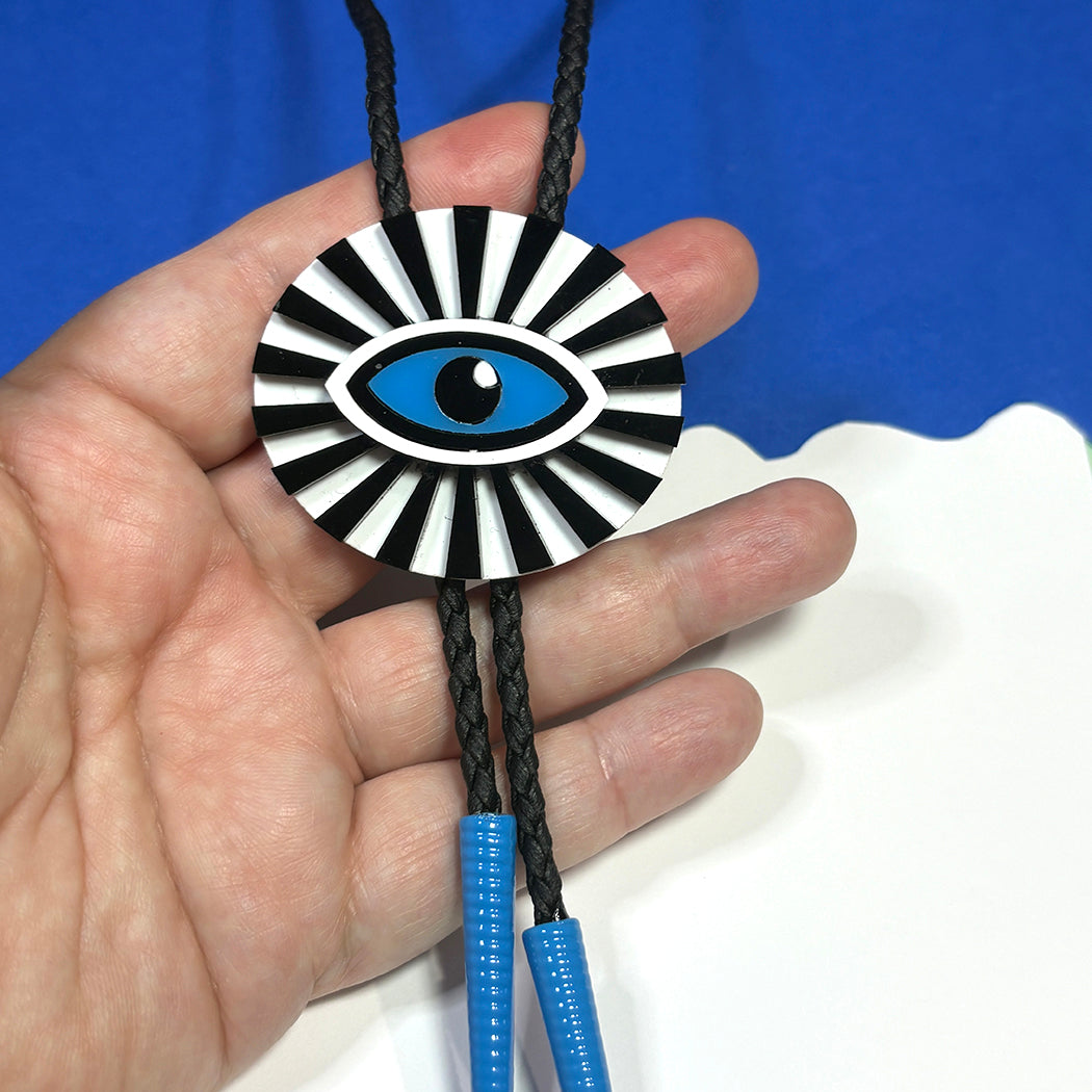 All Seeing Eye Bolo Tie - Black Cord