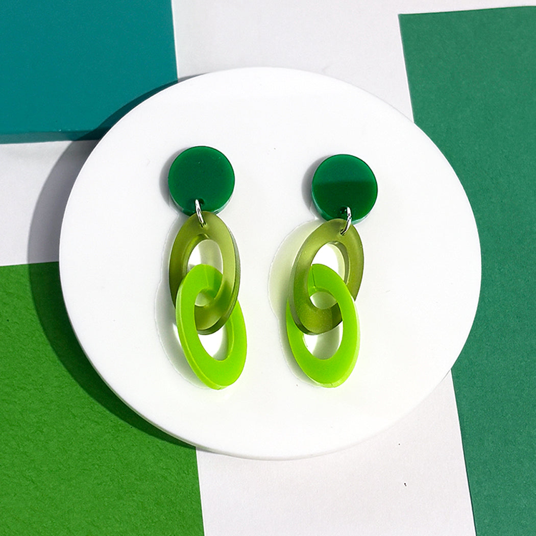 Chunky Colorful Link Earrings - Assorted Colors