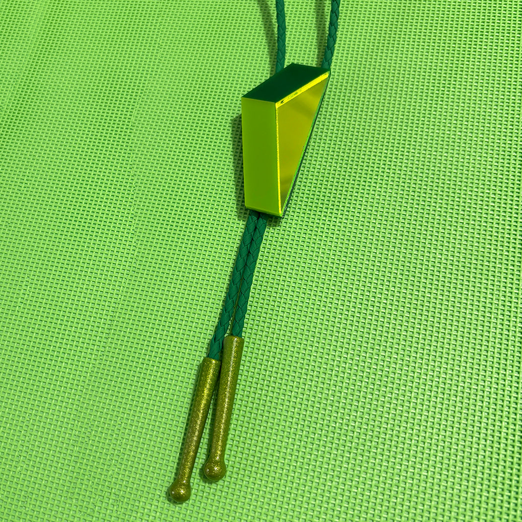Vernor Panton inspired geometric green bolo tie. 