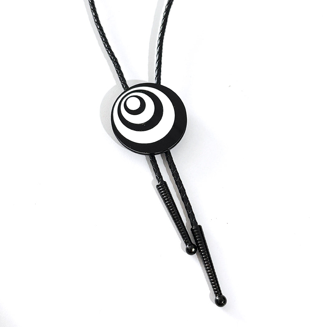 Op Art Circles Bolo with Black Tips