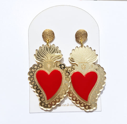 Sacred Heart Earrings- Extra Large