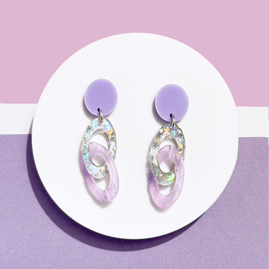 Chunky Colorful Link Earrings - Assorted Colors