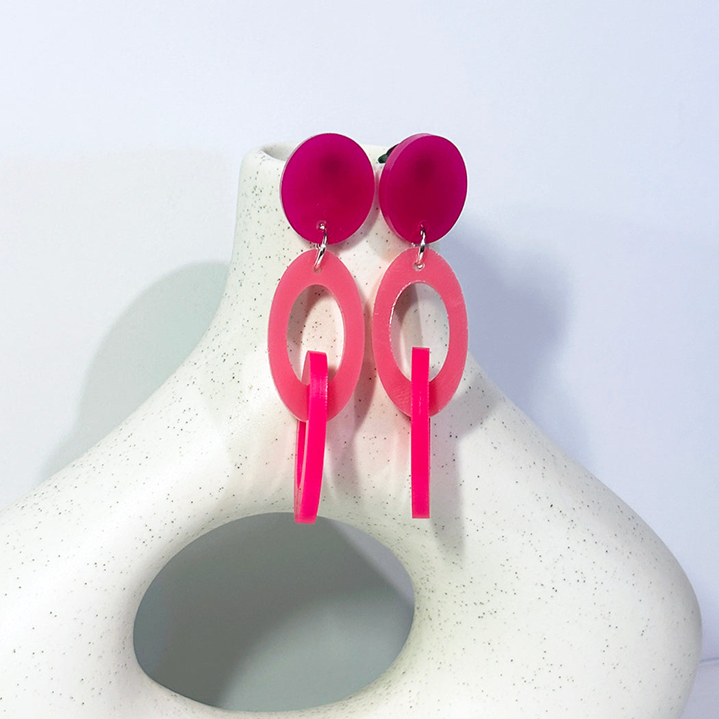 Chunky Colorful Link Earrings - Assorted Colors