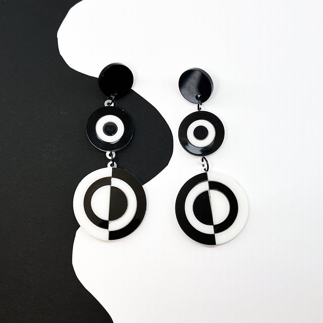 Op Art Circle Earrings