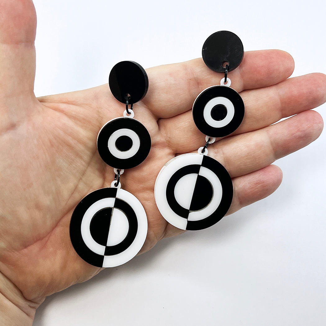 Op Art Circle Earrings