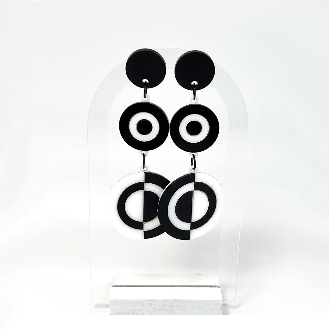 Op Art Circle Earrings