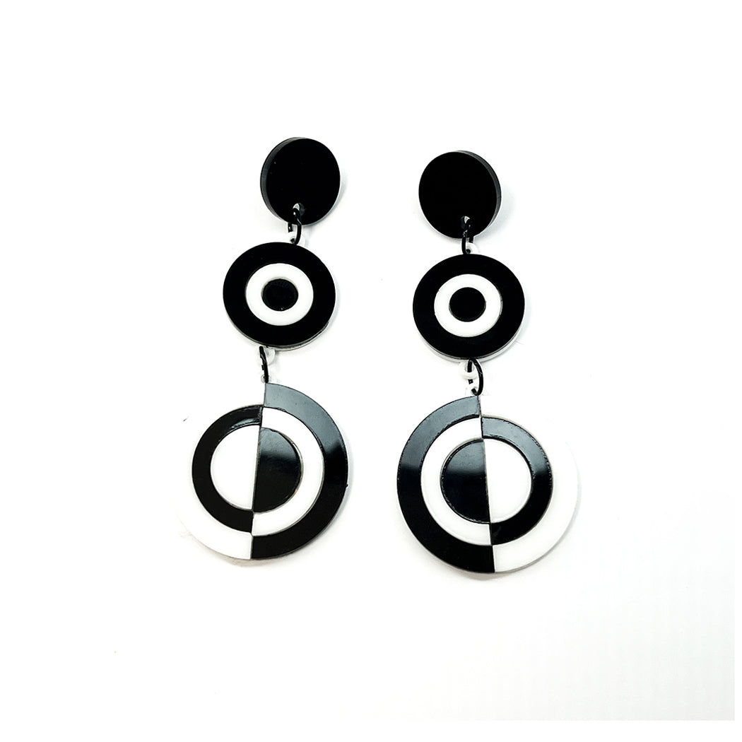 Op Art Circle Earrings