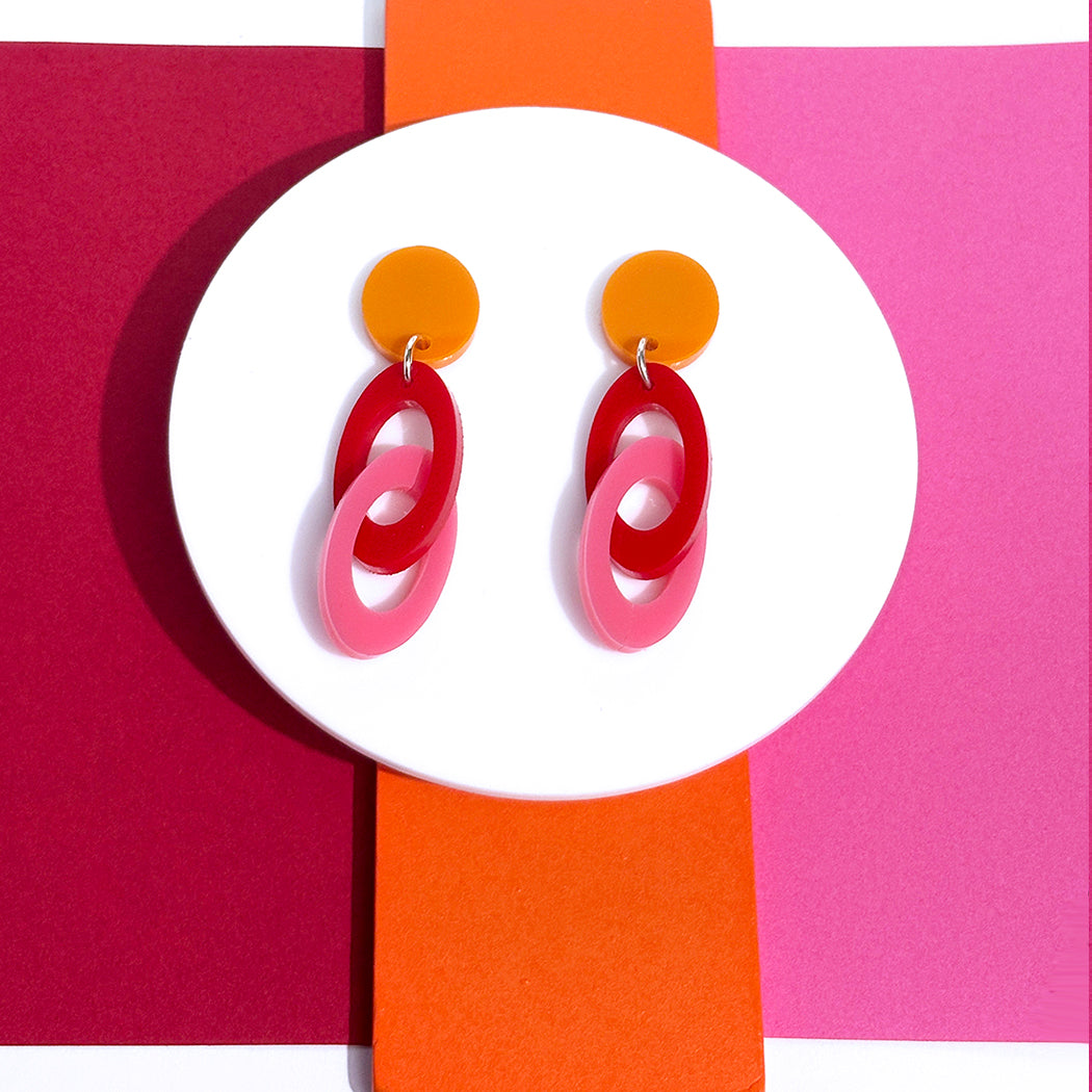 Chunky Colorful Link Earrings - Assorted Colors