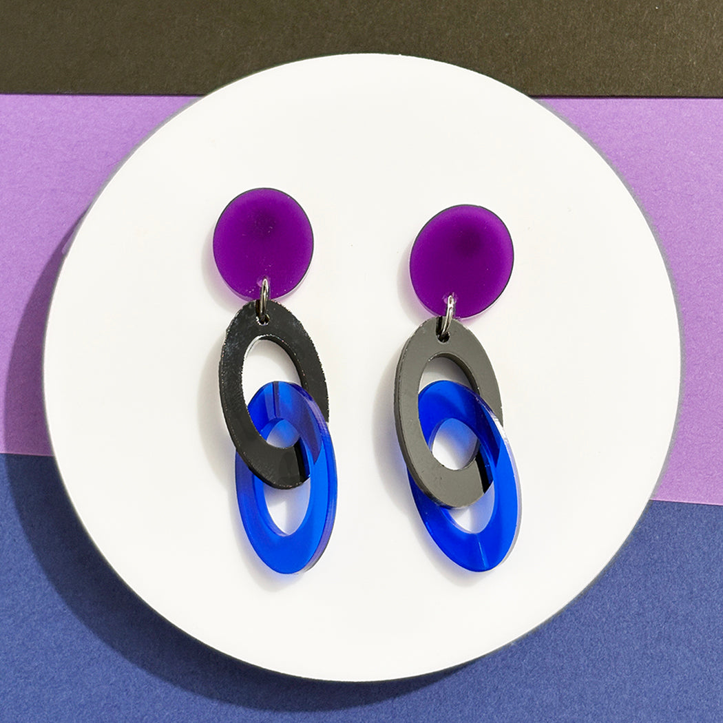 Chunky Colorful Link Earrings - Assorted Colors