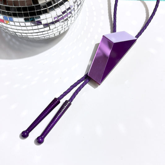 Vernor Panton inspired purple geometric bolo tie. 