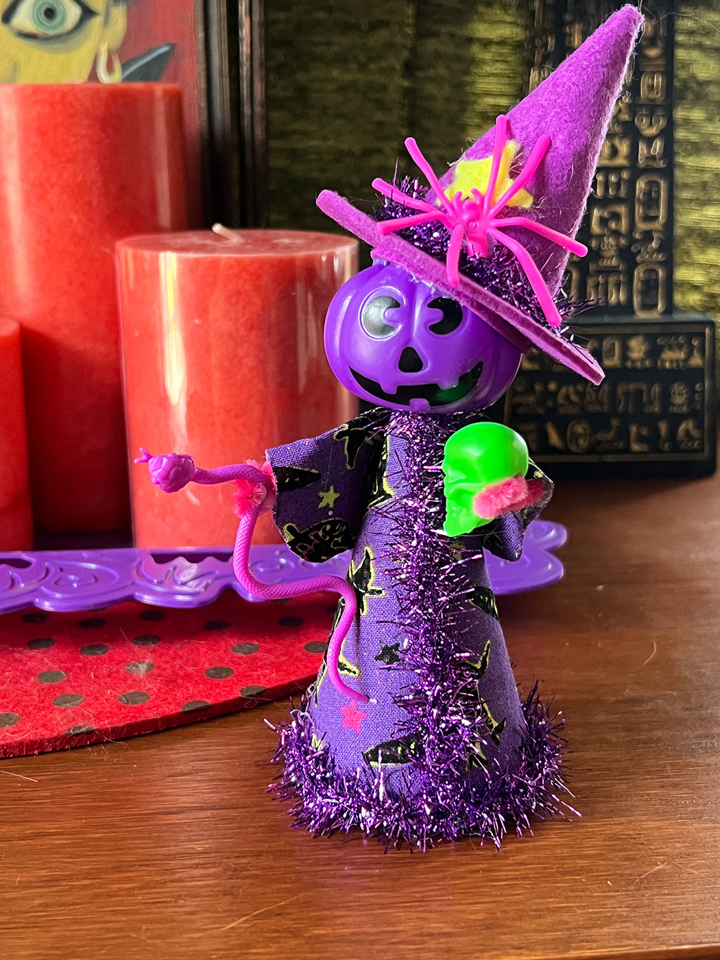 Retro Witch Doll - Purple Pumpkin
