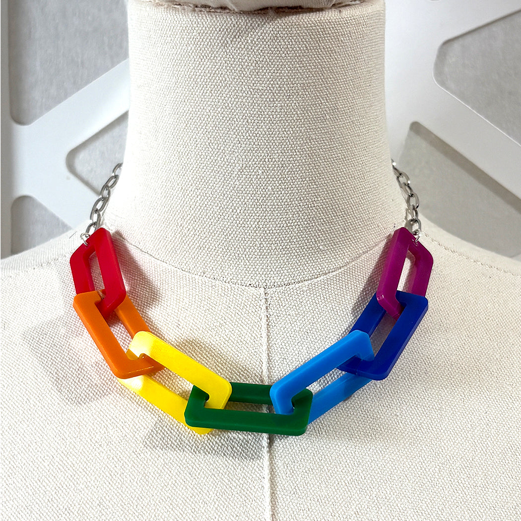 Love is Love Rainbow Link Necklace