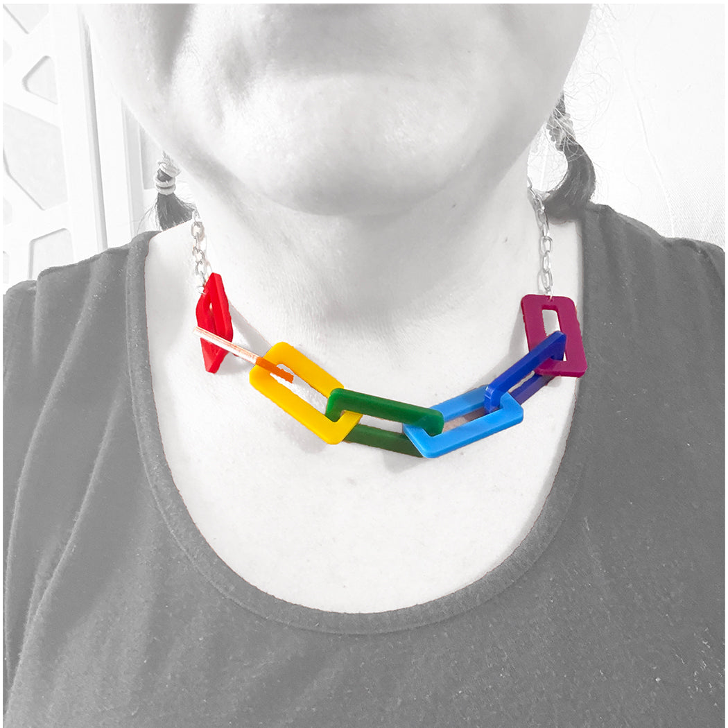 Love is Love Rainbow Link Necklace