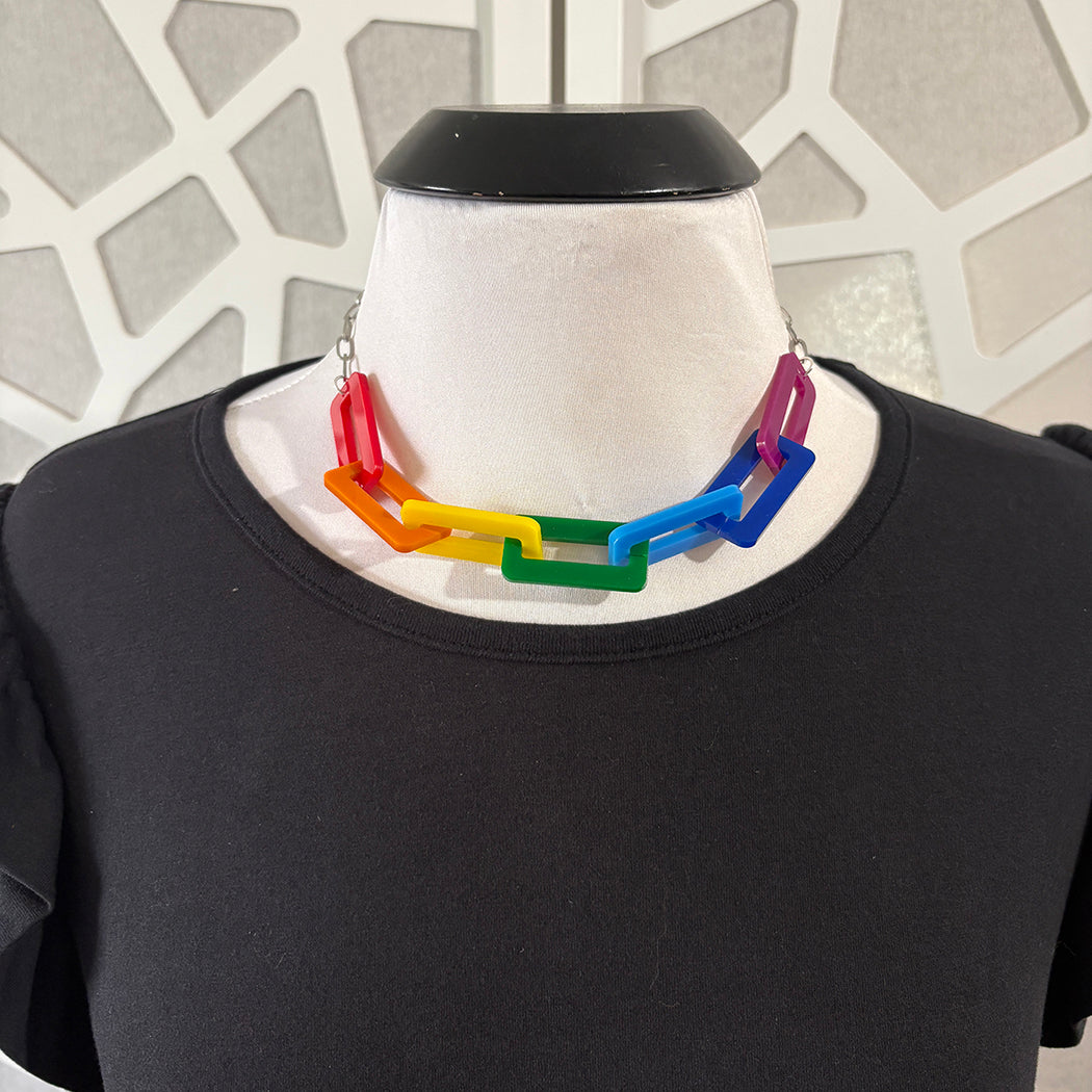 Love is Love Rainbow Link Necklace