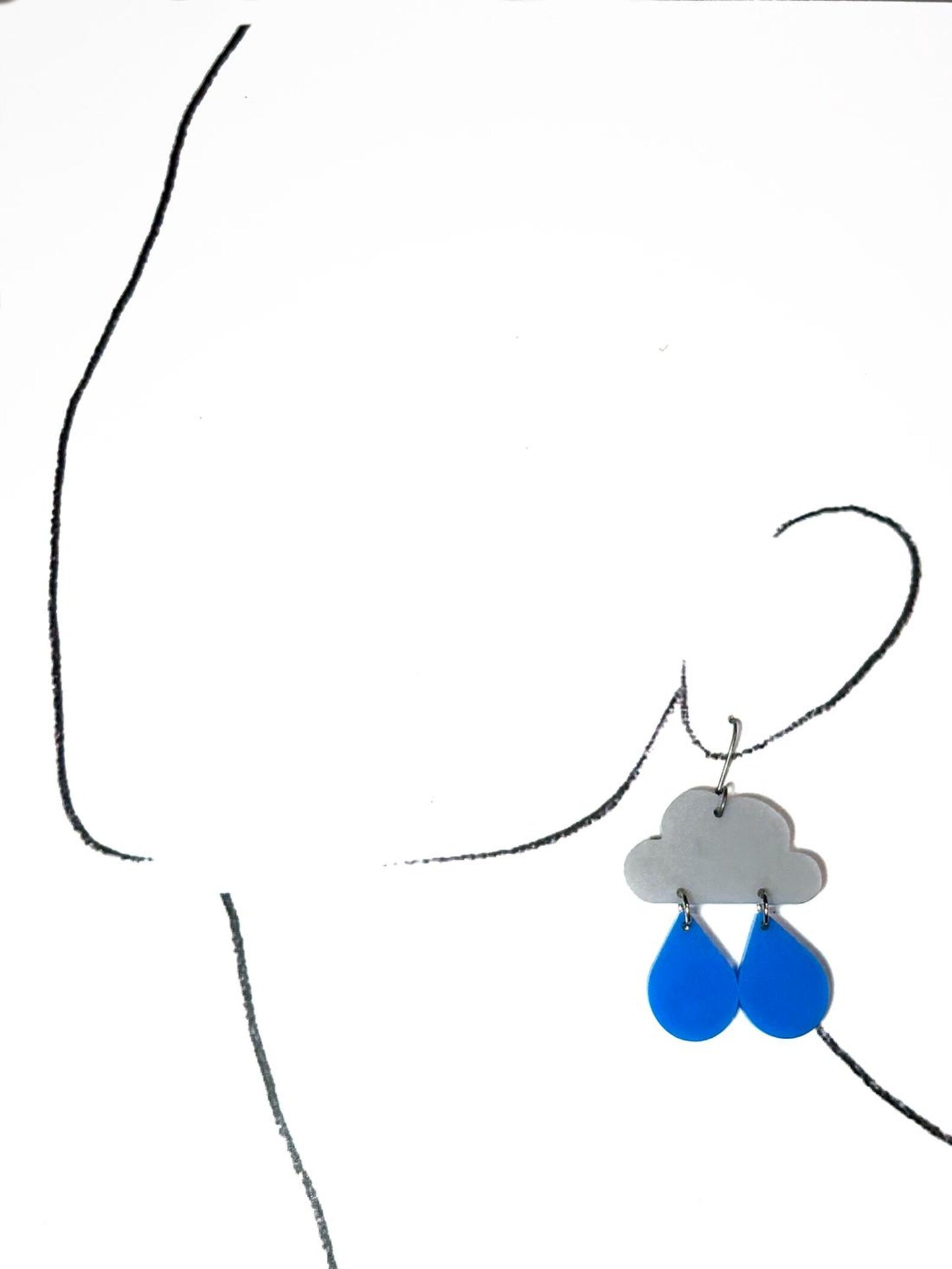 Large Rain Cloud Earrings