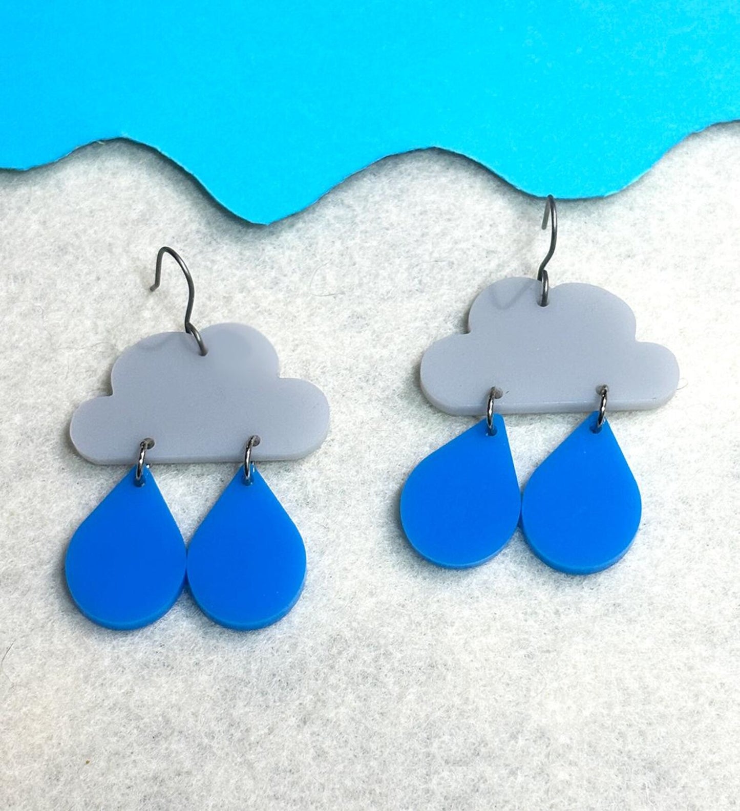 Large Rain Cloud Earrings