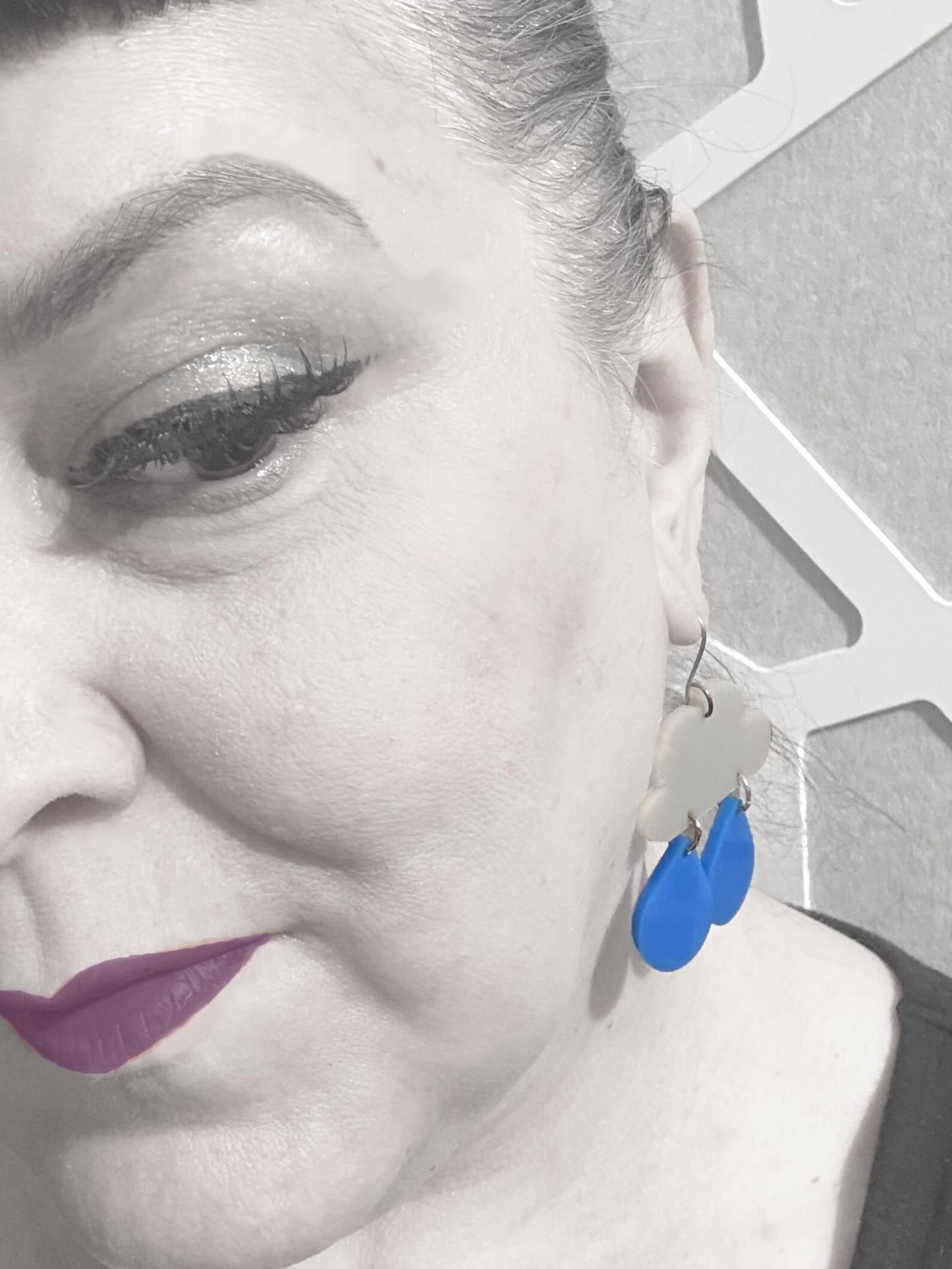 Large Rain Cloud Earrings