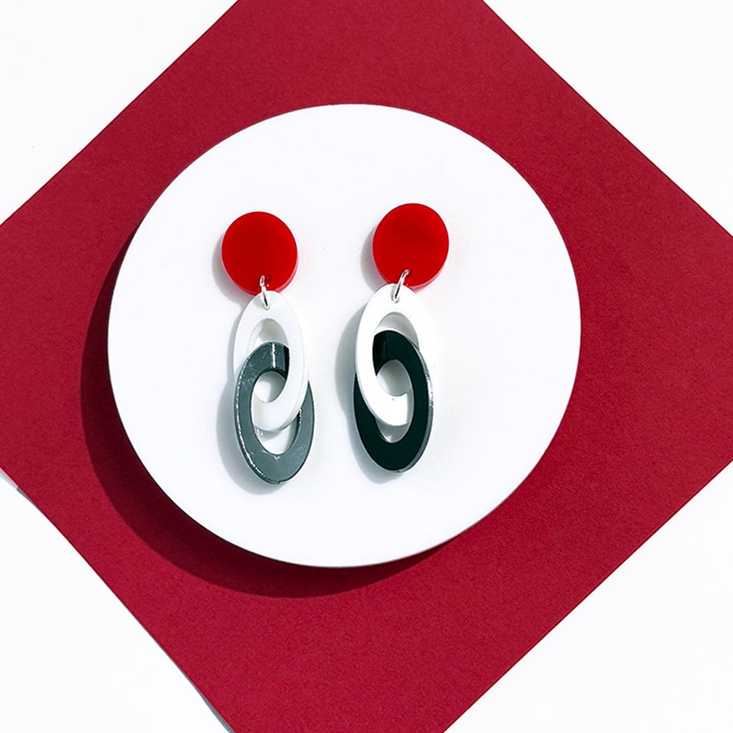 Chunky Colorful Link Earrings - Assorted Colors