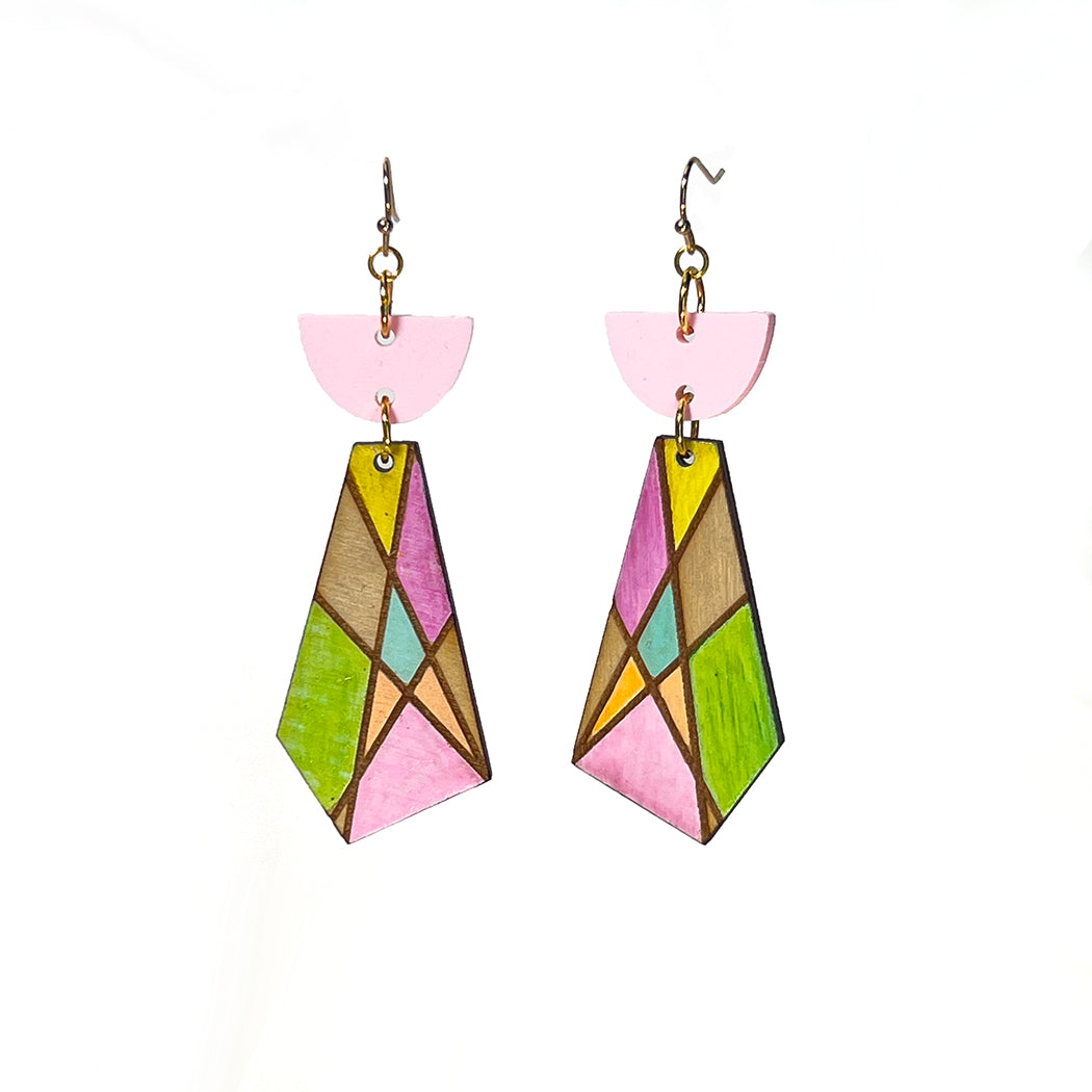 Pastel Modernist Window Earrings