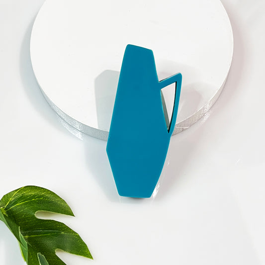 Mid Century Vase Brooch - Dark Turquoise