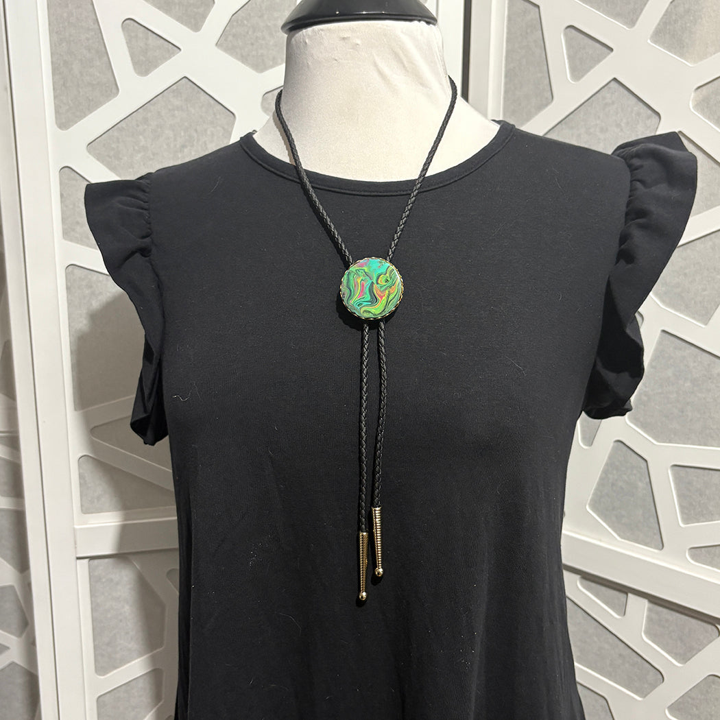 Trippy Bolo Tie Necklace