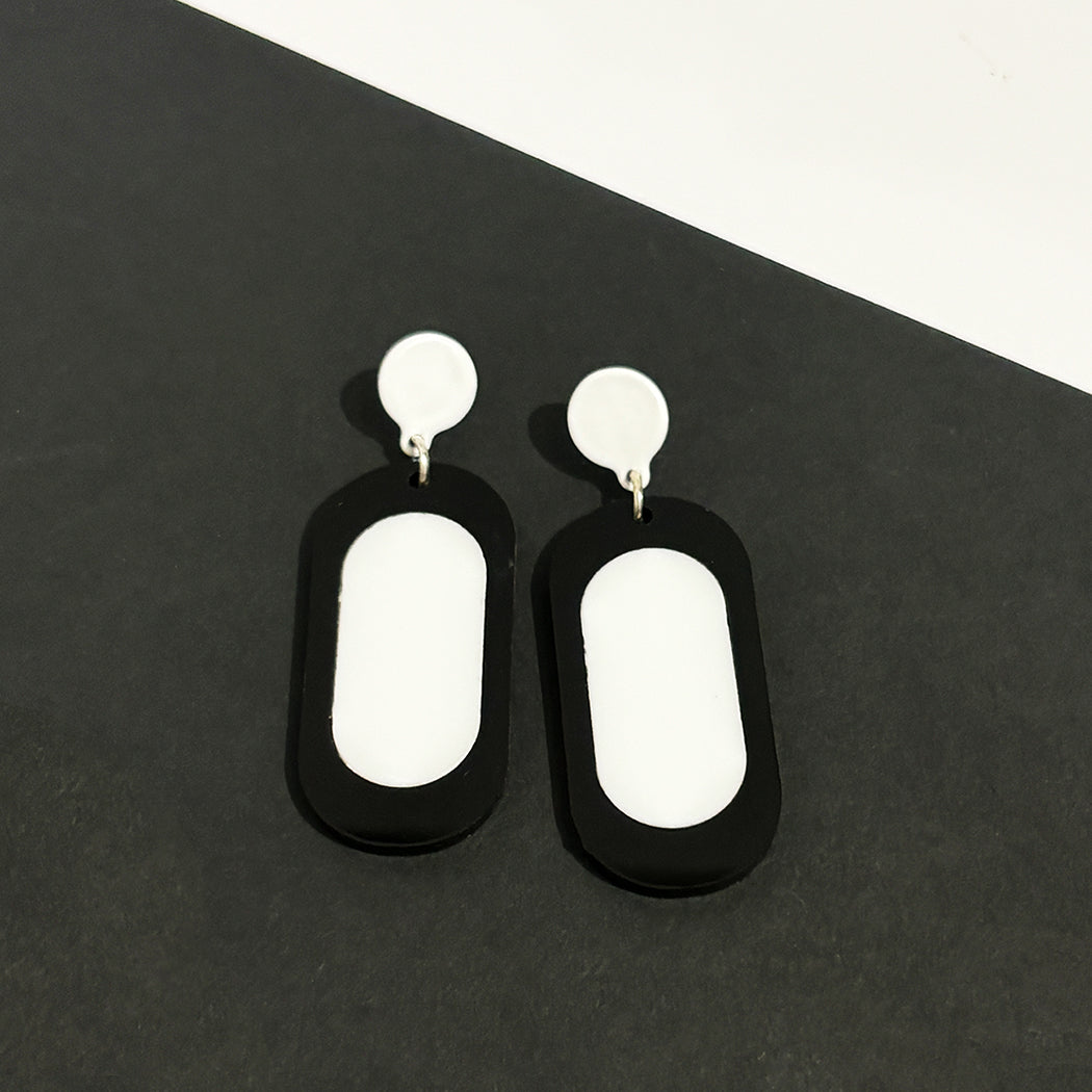 Colorblock Mod Oval Earrings