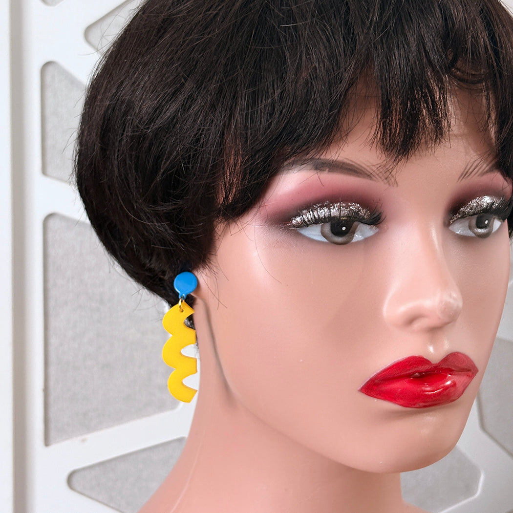 Yellow Swirl Earrings