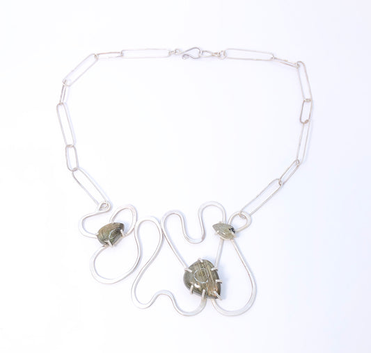 Niemeyer Curves Necklace in Sterling and Labradorite