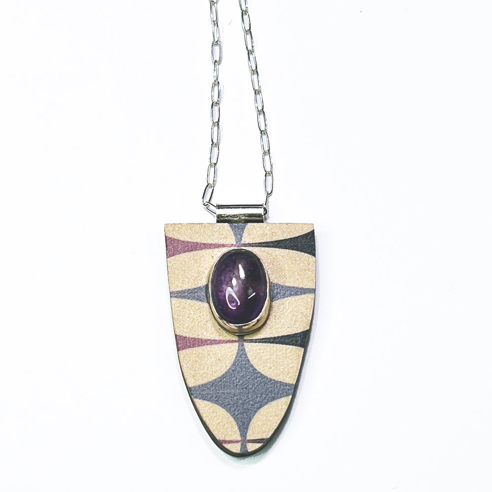 Purple Atomic Shield Pendant
