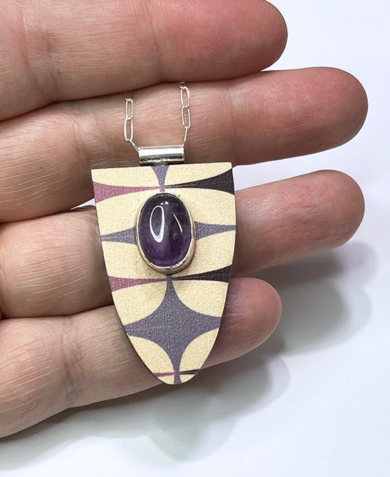 Purple Atomic Shield Pendant