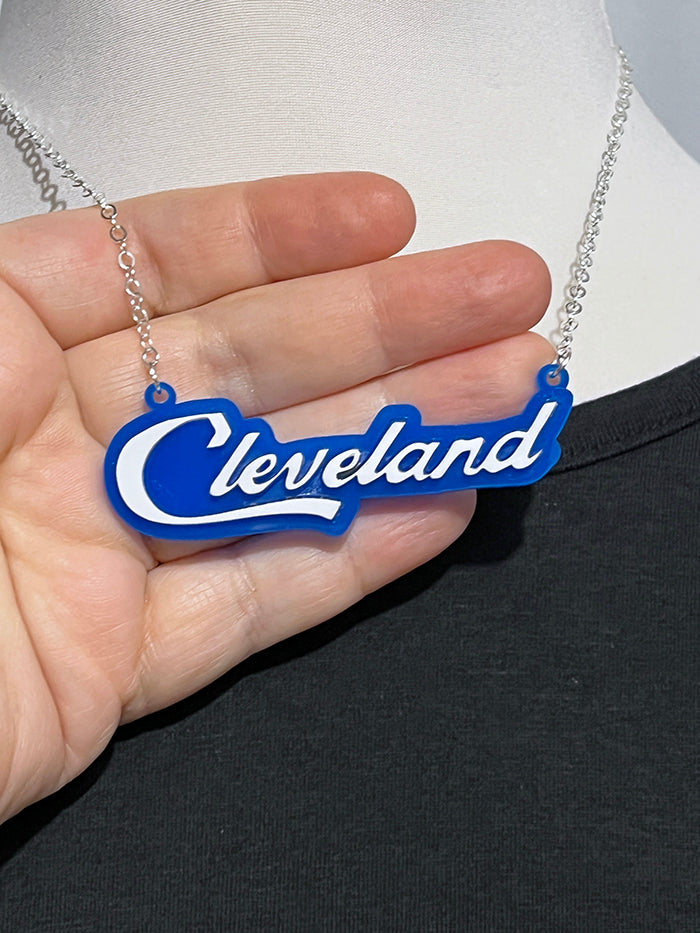 Cleveland Necklace in Blue and White