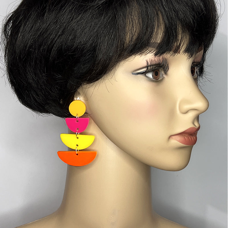 Groovy Stack Earrings - Mango Dot