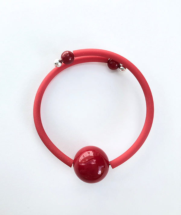 Bauhaus Wrap Bracelet in Red