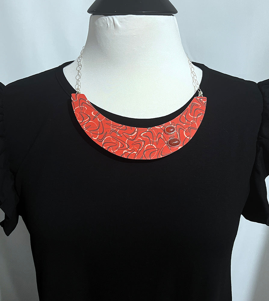 Red Boomerang Bib Necklace